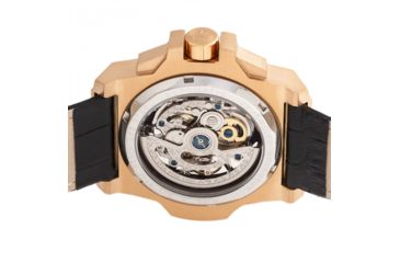 Image of Reign Commodus Automatic Skeleton Leather-Band Watch, Rose Gold/Black, One Size, REIRN4005