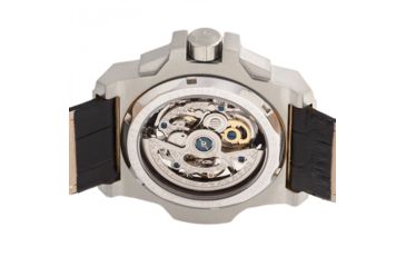 Image of Reign Commodus Automatic Skeleton Leather-Band Watch, Silver/Black, One Size, REIRN4002
