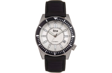 Image of Reign Francis Leather-Band Watch w/Date, Black/Silver, One Size, REIRN6301