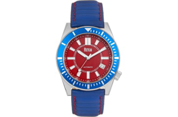 Image of Reign Francis Leather-Band Watch w/Date, Blue/Red, One Size, REIRN6306