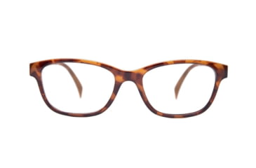 Image of Reks Tortoise Oval Eyeglasses, HD Polycarbonate Signature, Brown, Single Vision, tor-oval-trans-poly-sig