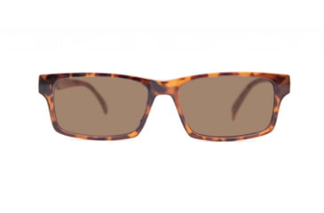Image of Reks Tortoise Rectangle Sunglasses, Amber, Single Vision, tor-rec-try-on