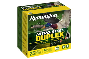 Image of Remington Nitro Steel Duplex 12 Gauge 1 1/4oz 3in 2x4 Shotgun Ammo, Steel 1450 FPS, 25 Rounds, R20321