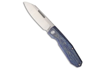 Image of Remette RT-Squirrel Slip Joint Folding Knife, 2.83in, Bohler M390 Stainless Steel, Sheepsfoot Blade, Titanium, Blue Handle, Blue/Gray, 7.09 inch, BHQ-217187