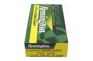 Image of Remington Core-Lokt .243 Winchester 100 Grain Core-Lokt Pointed Soft Point Centerfire Rifle Ammo, 20 Rounds, R27802