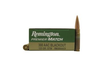 Image of Remington Premier Match .300 AAC Blackout 125 Grain Sierra MatchKing Open Tip Match Centerfire Rifle Ammo, 20 Rounds, 21503