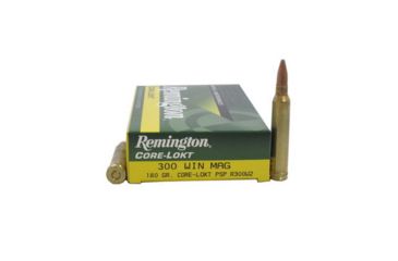 Image of Remington Core-Lokt .300 Winchester Magnum 180 Grain Core-Lokt Pointed Soft Point Centerfire Rifle Ammo, 20 Rounds, 29497