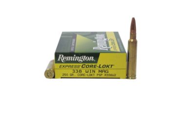 Image of Remington Core-Lokt .338 Win Mag 250 Grain Core-Lokt Pointed Soft Point Centerfire Rifle Ammo, 20 Rounds, 22191