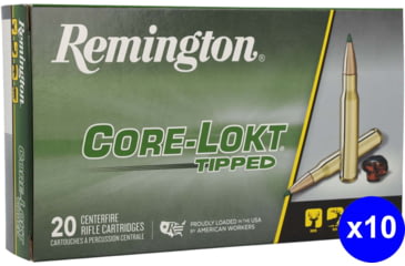 Image of Remington .308 Winchester 165 Grains Core-Lokt Tipped Brass Cased Centerfire Rifle Ammo, 200 Rounds