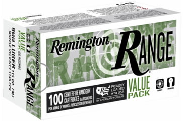 Image of Remington 9Mm Luger 115 Grain Full Metal Jacket Range Pistol Ammo, 100 Rounds, R23979