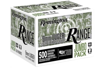 Image of Remington 9mm Luger 115 Grain FMJ Range Handgun Centerfire Pistol Ammunition, R27779