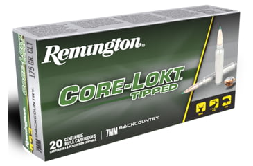Image of Remington 7mm Backcountry 175 Grain Core-Lokt Tipped Brass Rifle Ammo, 20 Rounds, 28989