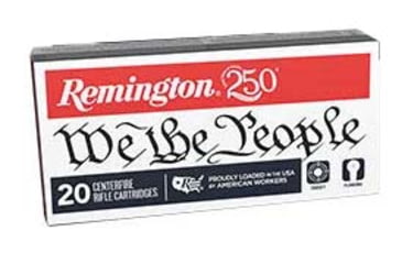 Image of Remington We the People .22-250 Remington 55 Grain Pointed Soft Point Brass Cased Rifle Ammo, 20 Rounds, 21389