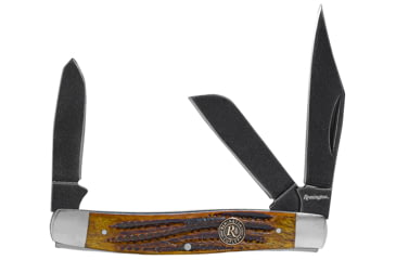 Image of Remington Cutlery Back Woods Stockman Folding Knife, 4in Closed Length, Stone-Washed Steel Blade, Bone Handle, 15645