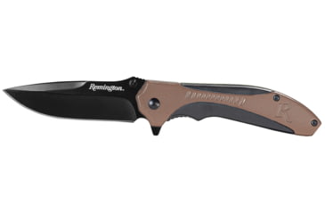 Image of Remington Cutlery Sportsman Folding Knife, 4.5in Closed Length, Stone Washed Blade, Polymer Handle, Tan/Black, 15669