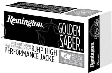 Image of Remington Premier Golden Saber .380 Auto 102 Grain Brass Jacketed Hollow Point Nickel-Plated Brass Cased Pistol Ammo, 500 Rounds, 29413