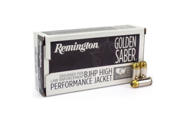 Image of Remington Premier Golden Saber 9mm Luger 147 Grain BJHP Brass Case Pistol Ammo, 500 Rounds/Case, 29359