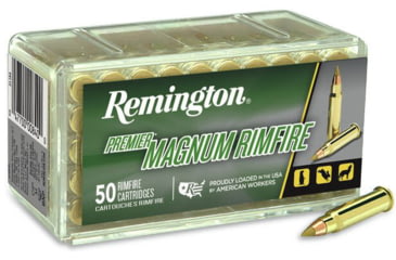Image of Remington Premier Magnum Rimfire .17 HMR 17 Grain Jacketed Hollow Point Brass Cased Rimfire Ammo, 50 Rounds, 20023