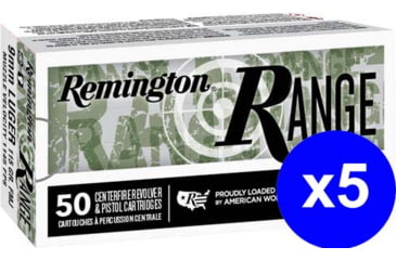 Image of Remington Range 9mm Luger 115 Grain Full Metal Jacket Brass Cased Pistol Ammo, 250 Rounds