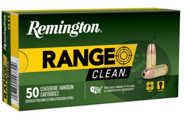 Image of Remington Range Clean 9mm Luger 115 Grain Flat Nose Enclosed Base Brass Cased Centerfire Pistol Ammo, 50 Rounds, 27681