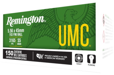 Image of Remington UMC 193 55 GR Ball Brass Cased Rifle Ammunition