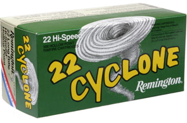 Image of Remington 22 Cyclone .22 Long Rifle 36 Grain Hollow Point Brass Cased Rimfire Ammo, 50 Rounds, 21222