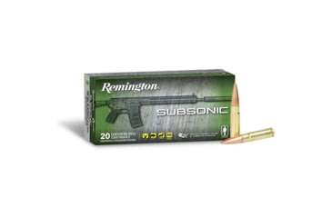 Image of Remington Subsonic 45-70 Government 300 Grain Boat Tail HP Brass Rifle Ammo, 20 Rounds, 27747