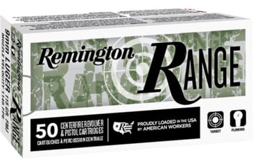 Image of Remington Range 9mm Luger 115 Grain Full Metal Jacket Brass Cased Pistol Ammo, 50 Rounds, 28564