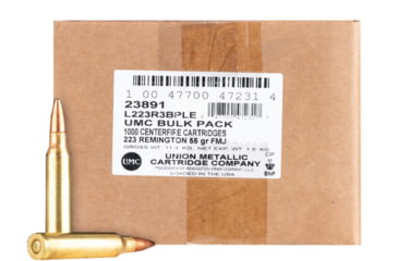 Image of Remington UMC .223 Remington 55 Grain Full Metal Jacket Rifle Ammo, 1000 Rounds, 23891