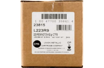 Image of Remington UMC .223 Remington Closed Tip Flat Base Brass Cased Rifle Ammo, 200 Rounds, 23815