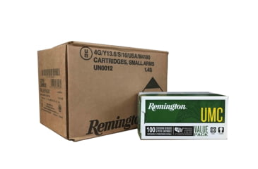 Image of Remington UMC Metal Case Handgun Ammunition 9mm Luger 115 gr FMJ 1145 fps 600/ct, 23765C