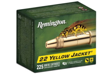 Image of Remington 22 Yellow Jacket .22 Long Rifle 33 Grain Plated Truncated Cone Hollow Point Brass Cased Ammo, 225 Rounds, 21233