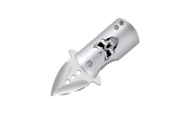 Image of Renegade Tactical Steel Fast Clip - Silver Skull, 1.5in 420 Stainless Blade, Aluminum Handle, RT136