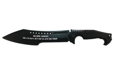 Image of Renegade Tactical Steel M1-OPS Sniper Bowie Knife, 9.5in Blade, Black, RT180