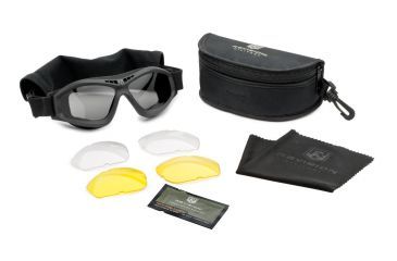 Image of Revision Eyewear Bullet Ant Military Goggles Deluxe Kit - Black Frame with 3 Interchangable Lenses (Tan frame also available)