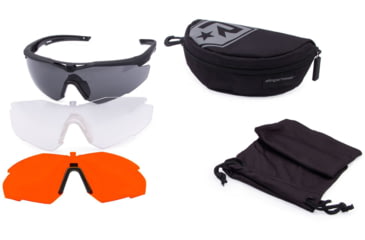 Image of Revision FT-2 Shooting Glasses, Black Frame, Clear &amp; Smoke Lens, Large, 4-0152-0316