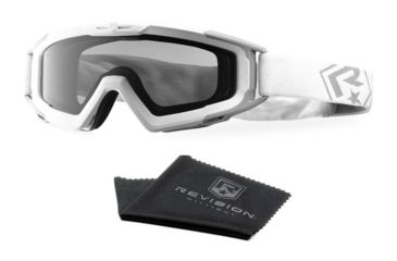 Image of Revision Snowhawk Goggle System Basic Kit, Smoke Lens, White Frame, 4-0101-0010