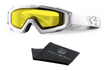 Image of Revision Snowhawk Goggle System Basic Kit, Yellow Lens, White Frame, 4-0101-0012