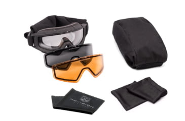 Image of Revision Snowhawk Goggle System Deluxe Kit, Clear/Smoke/Vermillion Lens, Black Frame, 4-0101-0007