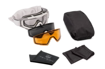 Image of Revision Snowhawk Goggle System Deluxe Kit, Clear/Smoke/Vermillion Lens, White Frame, 4-0101-0008