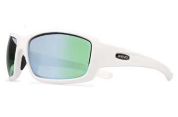 Image of Revo Bearing Sunglasses, Matte White Frame, Green Water Lens RE4057-09-GN