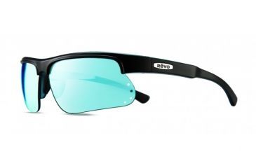 Image of Revo Cusp S Single Vision Prescription Sunglasses, Black/Blue Frame, Polarized, RE 1025 15 BLSV