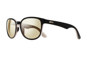 Image of Revo Kash Eyewear - Unisex - Sunglasses, Black/Cream Frame, Champagne Lens, Polarized, RE 1028 11 CH
