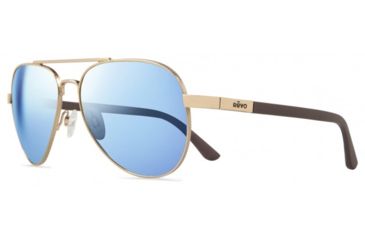 Image of Revo Raconteur Single Vision Prescription Sunglasses, Gold Frame, Polarized, RE 1011 04 BLSV