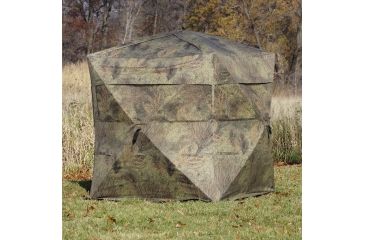 Image of Rhino Blinds Mossy Oak Brush Ground Blind, Camo, 77in x 77in Hub to Hub MOB-103