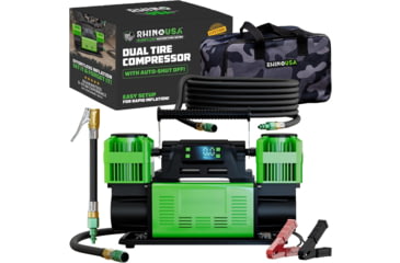 Image of Rhino Usa 12V Dual-Tire Air Compressor, AC-TIDCOMP-GRN