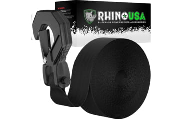 Image of Rhino USA 2 x 20 Boat Winch Strap w/ Hook 4EA812B3, TD-MSHD2X20-BLK