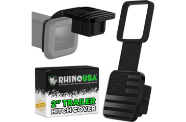 Image of Rhino USA 2in American Flag Hitch Cover, Black, One Size, TO-HTCVRUSA-BLK