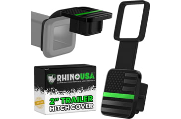 Image of Rhino USA 2in American Flag Hitch Cover, Green, One Size, TO-HTCVRUSA-GRN