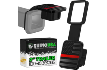 Image of Rhino USA 2in American Flag Hitch Cover, Red, One Size, TO-HTCVRUSA-RED